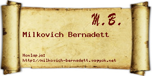 Milkovich Bernadett névjegykártya