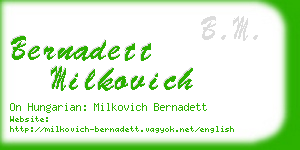 bernadett milkovich business card